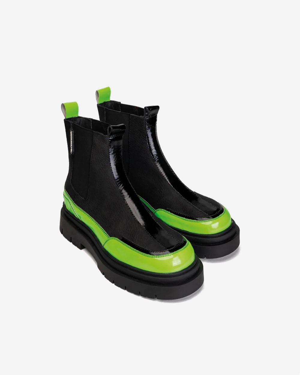 Botín Cuero Gaff Negro Verde Landazuri