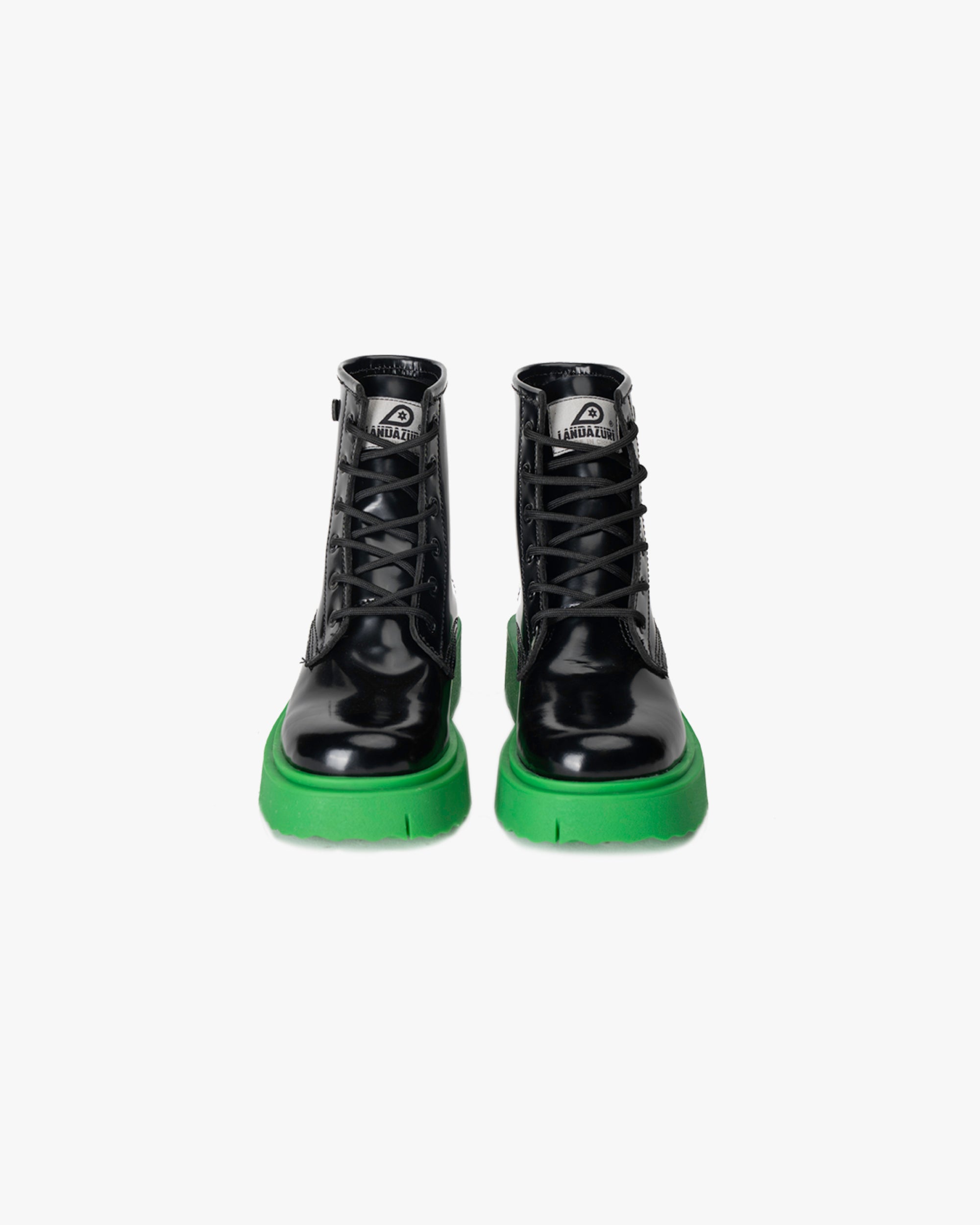 Botín Cuero Atenea Negro Verde Landazuri