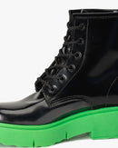 Botín Cuero Atenea Negro Verde Landazuri