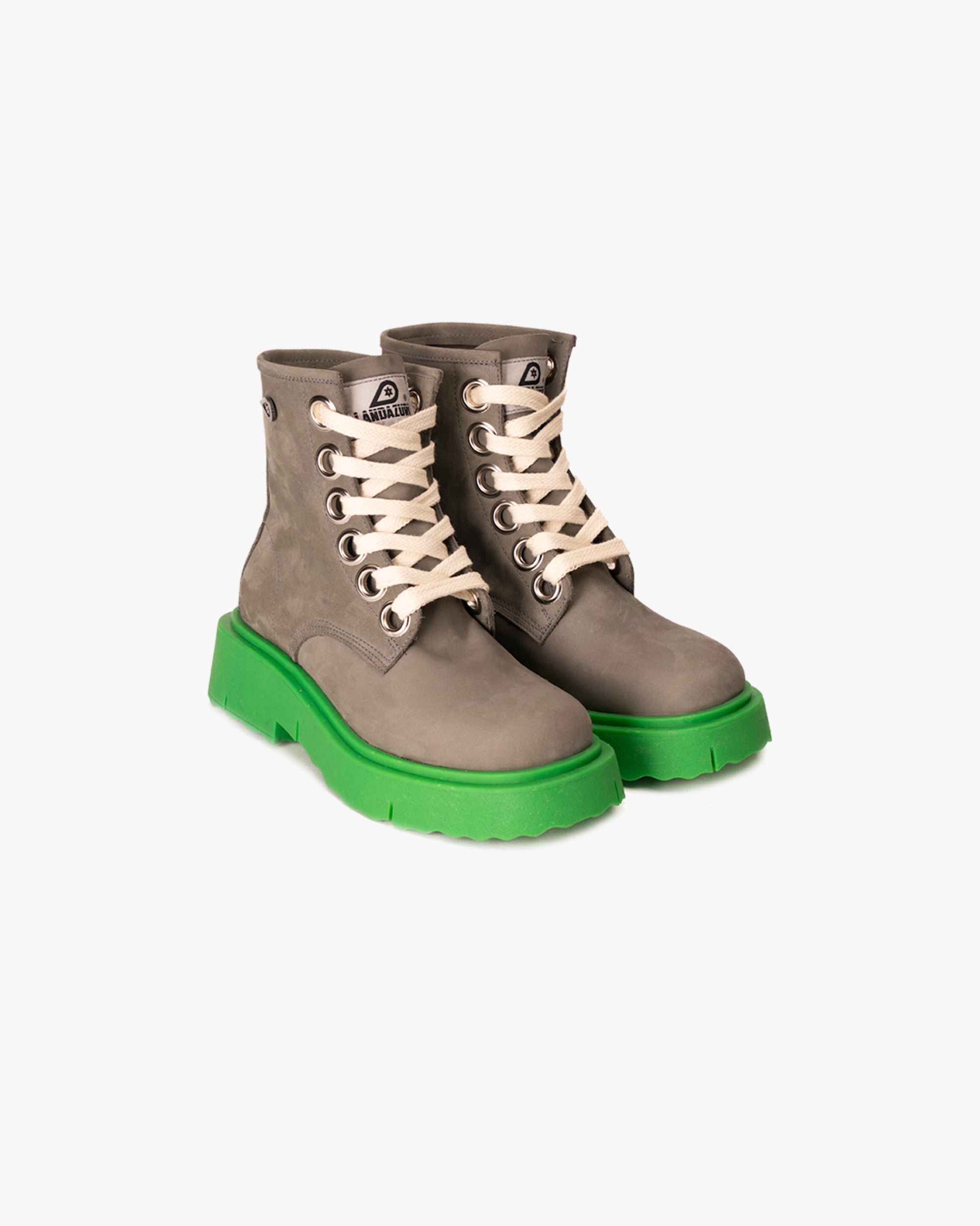 Botín Cuero Atenea Gris Verde Landazuri