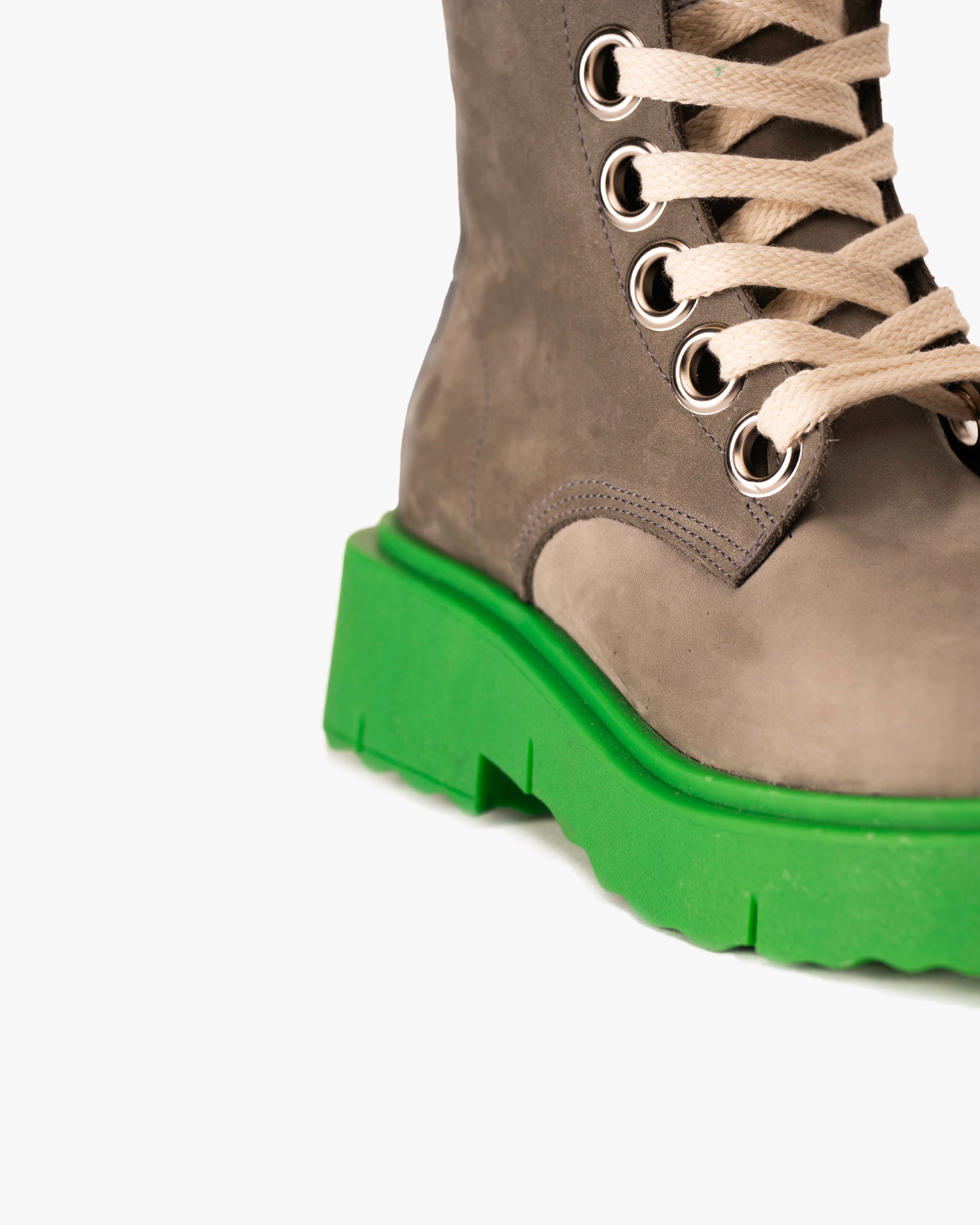 Botín Cuero Atenea Gris Verde Landazuri