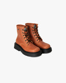 Botín Cuero Atenea Café Negro Landazuri