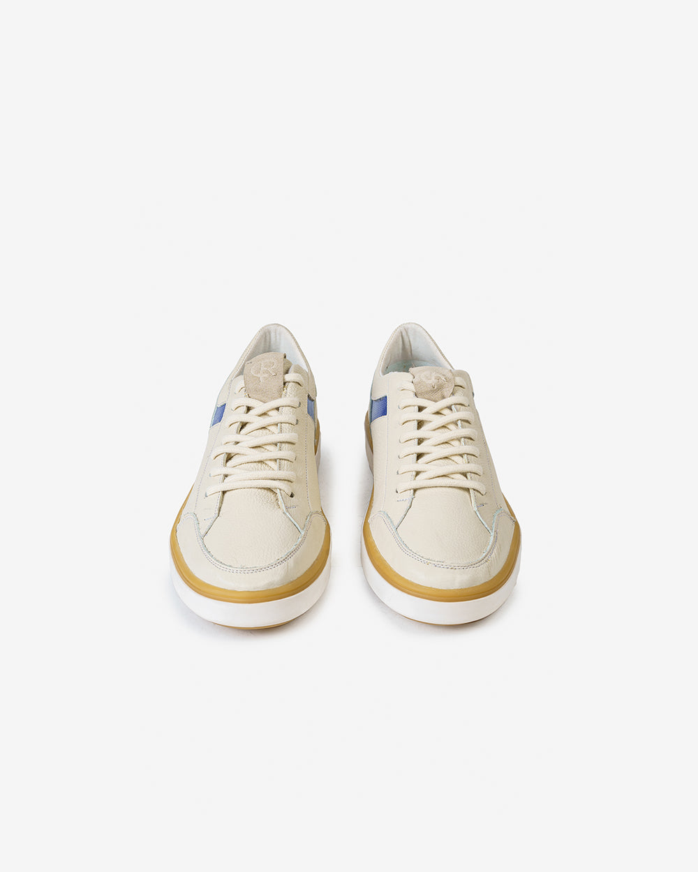 Chrysanthemum Leather Sneaker White Blue Carishma