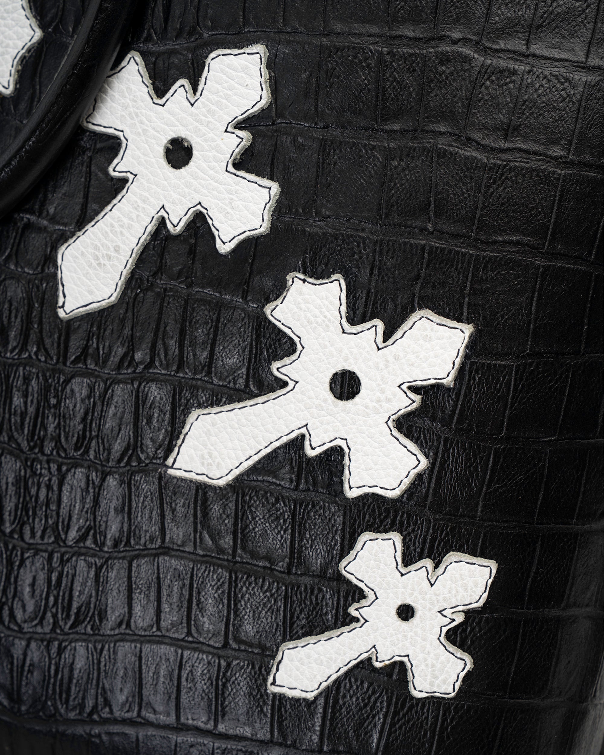 Bolso de Diseñador Negro Castilla Cruces Blancas Landazuri