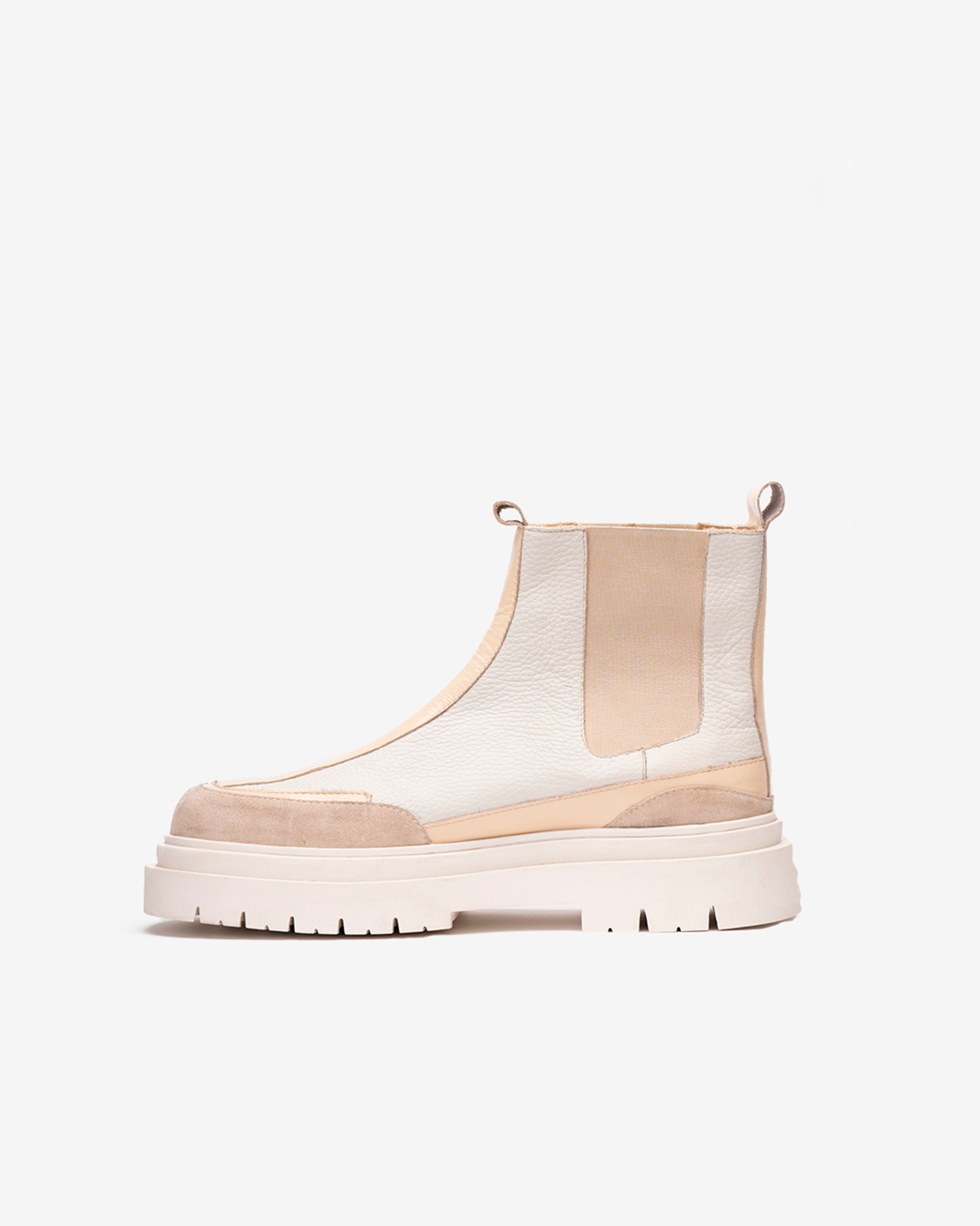 Landazuri White Gaff Leather Ankle Boot 