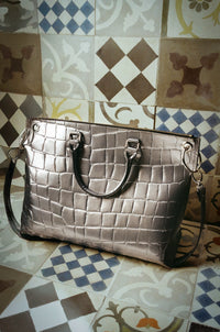 Bolso de Diseñador Plata Mosaico  Landazuri