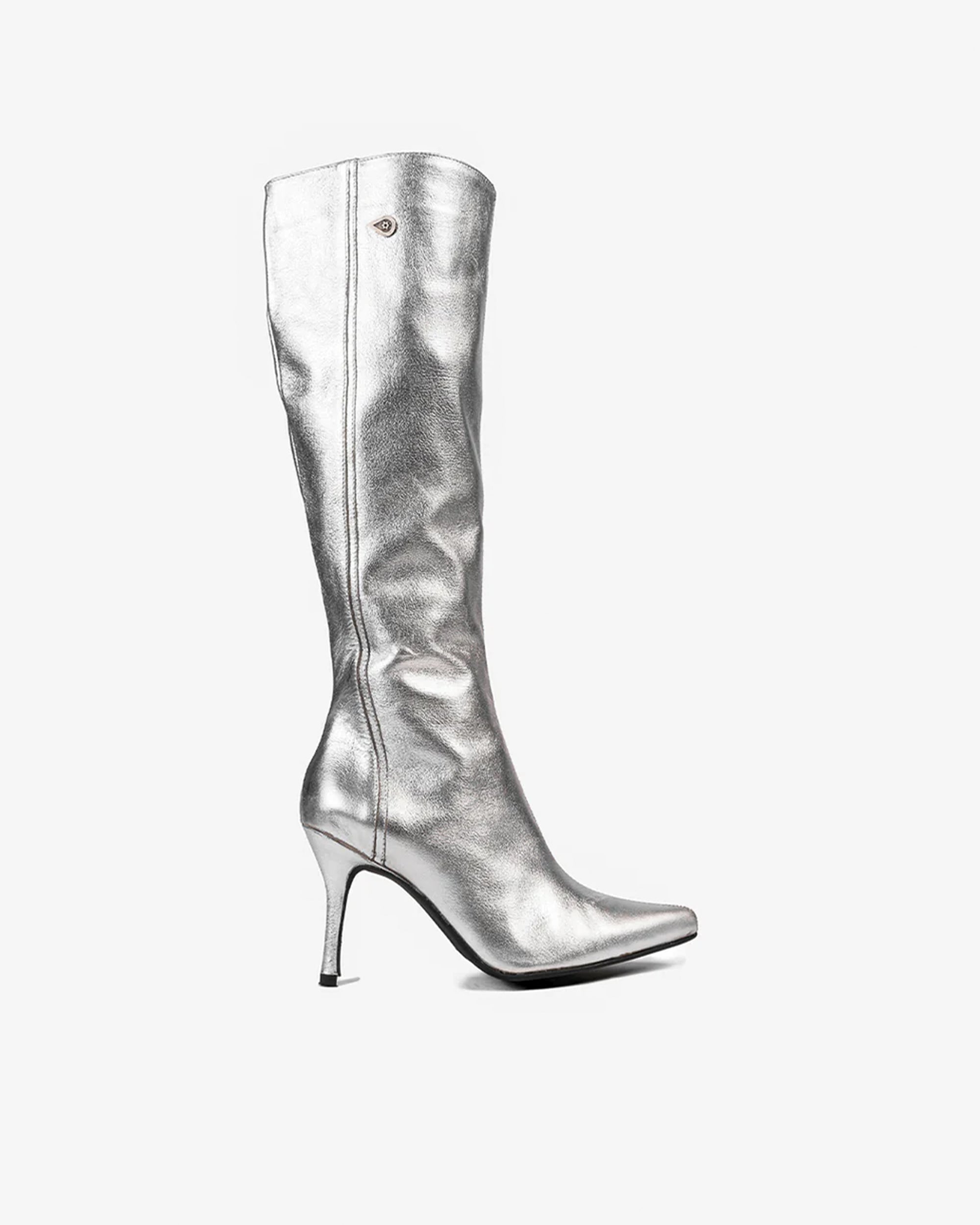 Bota Cuero Plata Friné Landazuri