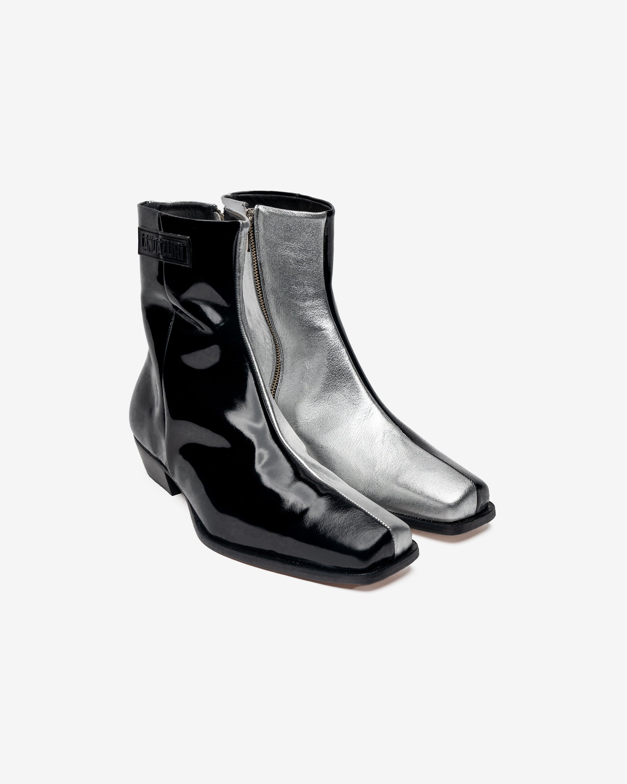 Hela Silver Leather Ankle Boot Landazuri