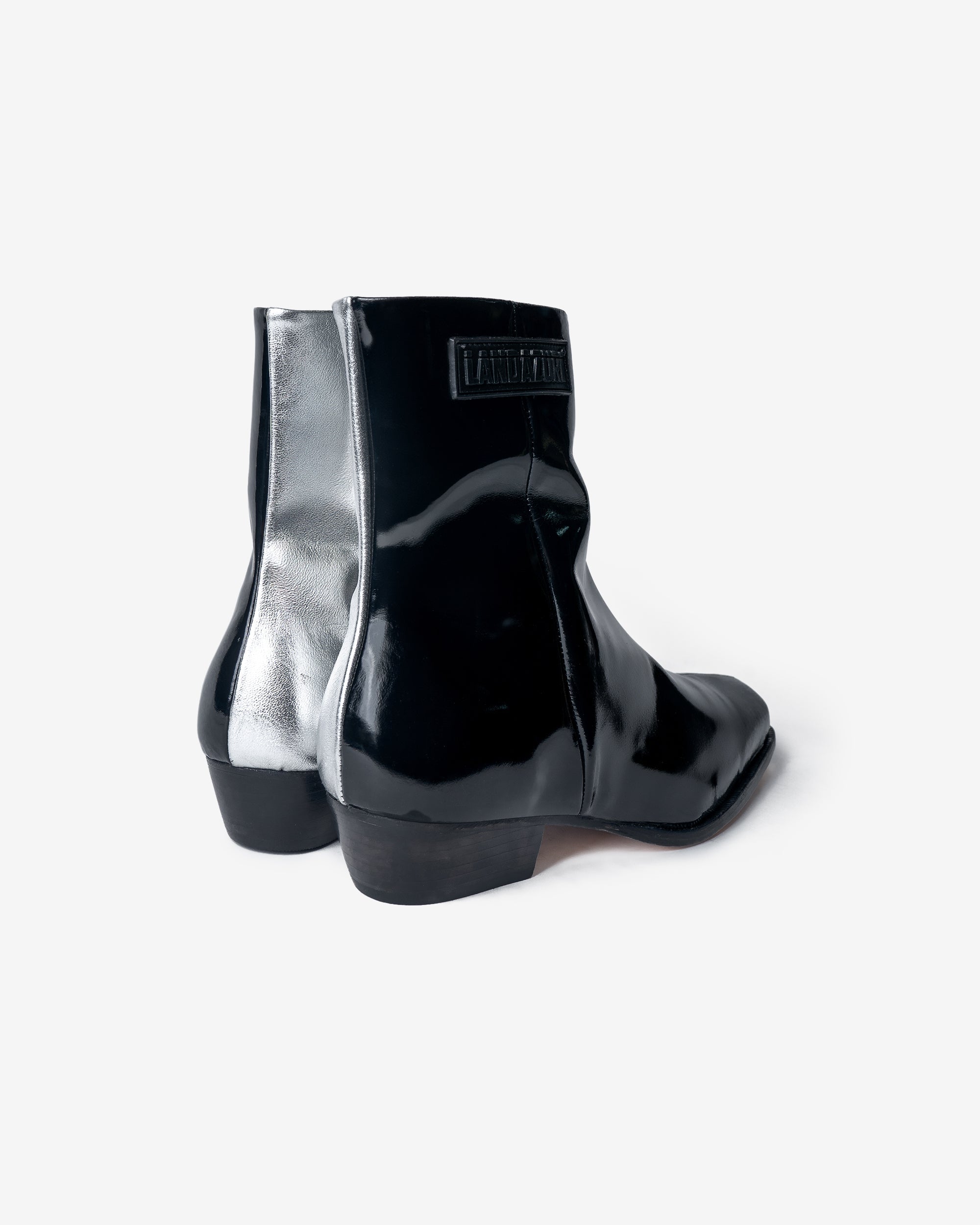 Hela Silver Leather Ankle Boot Landazuri