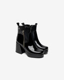 Aspasia Black Patent Leather Ankle Boot Landazuri