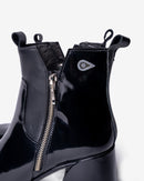 Aspasia Black Patent Leather Ankle Boot Landazuri