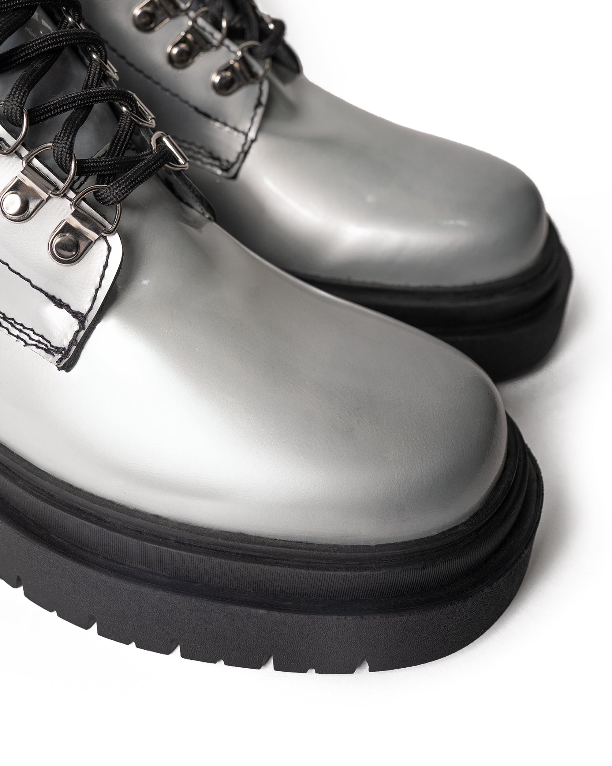 Priss Chrome Leather Boot Landazuri