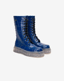 Bota Cuero Samurai Constructor Azul Cristal Landazuri