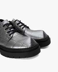 Zapato Cuero Rinho Plata Mosaico Landazuri