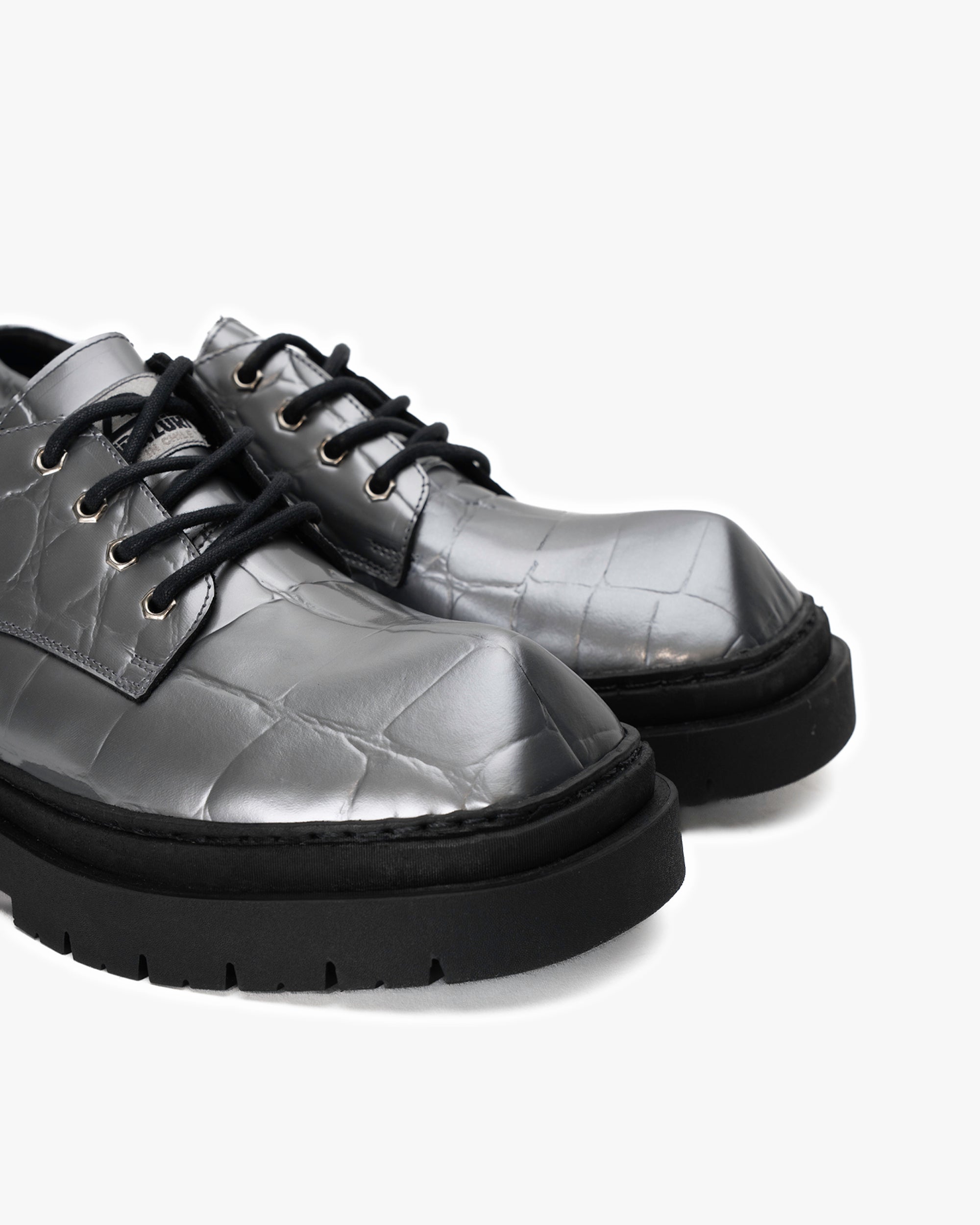 Zapato Cuero Rinho Plata Mosaico Landazuri