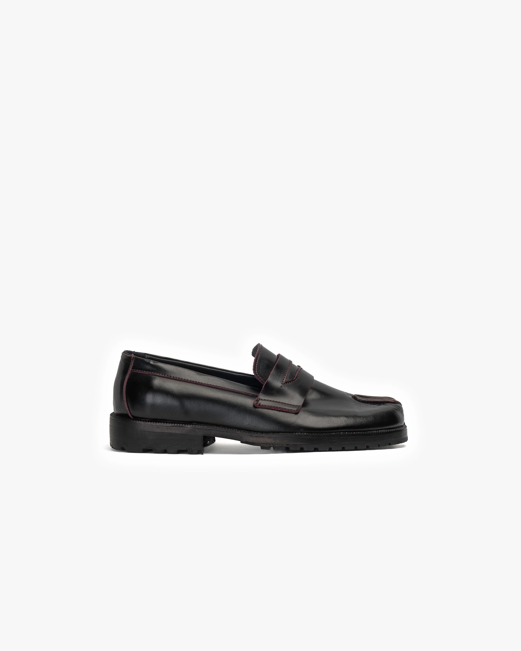 Zapato Cuero Tabi Brush Off Morado Landazuri