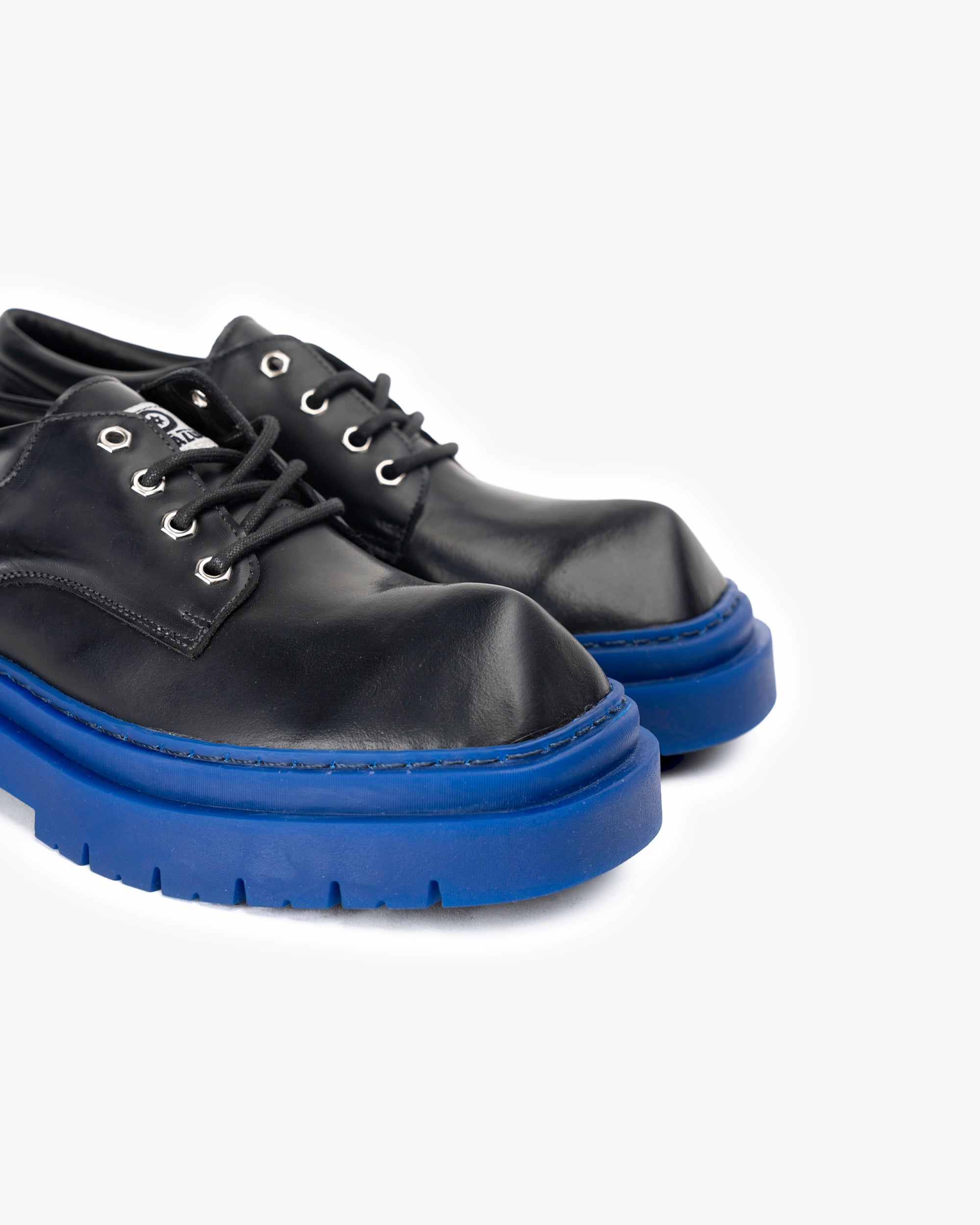 Zapato Cuero Rinho Negro Azul Landazuri