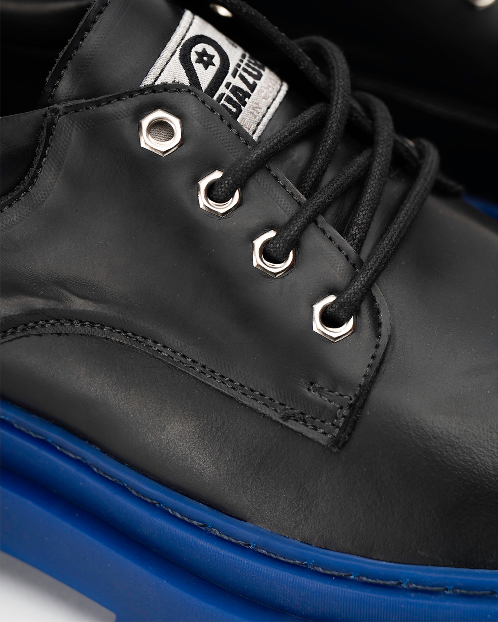 Zapato Cuero Rinho Negro Azul Landazuri