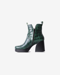 Aspasia Leather Ankle Boot Green Black Landazuri