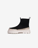 Gaff Leather Ankle Boot White Black Landazuri