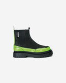 Gaff Leather Ankle Boot Black Green Landazuri