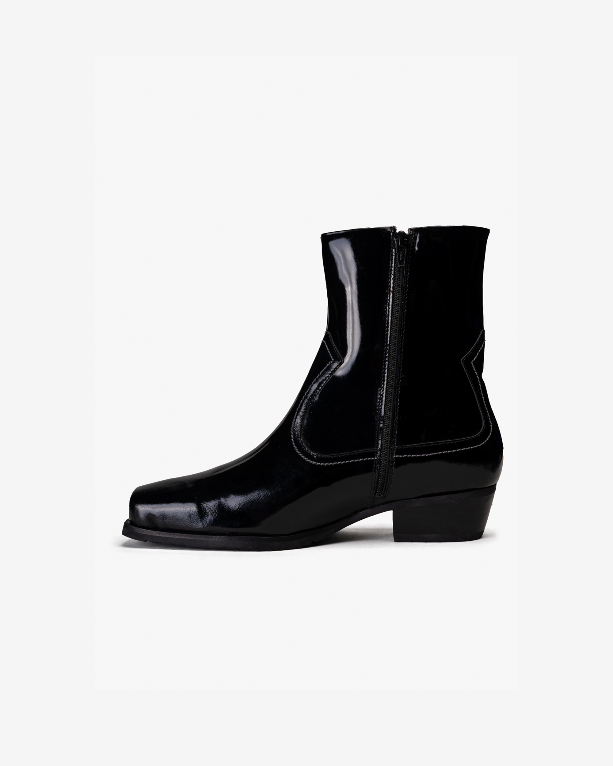 Sonora Black Patent Leather Ankle Boot Landazuri