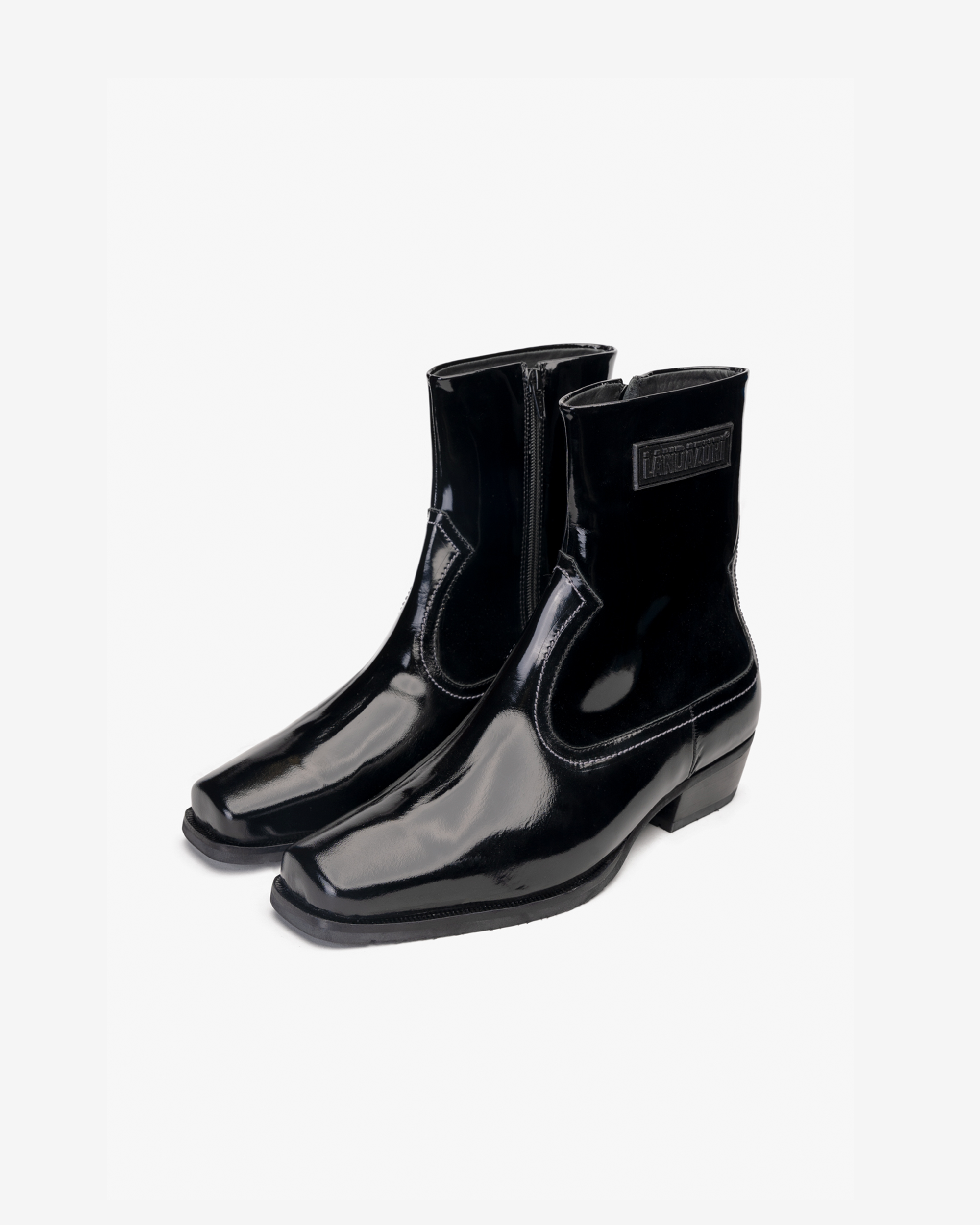 Sonora Black Patent Leather Ankle Boot Landazuri