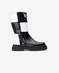 Bota Cuero Reah Blanco Negro Landazuri