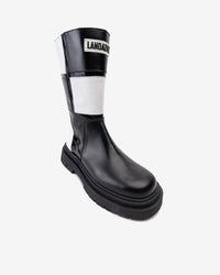 Reah Leather Boot White Black Landazuri