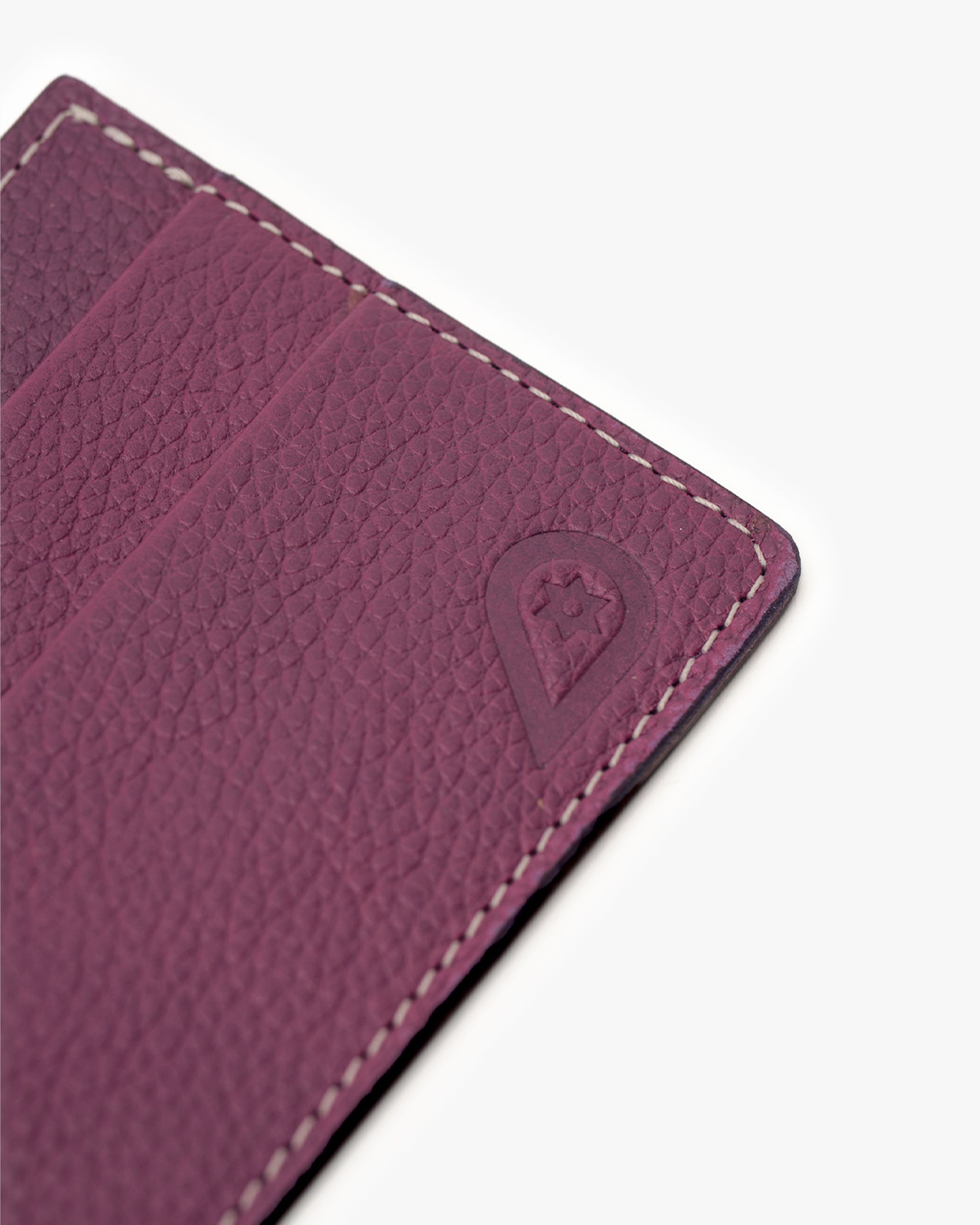 Tarjetero de Cuero Doble Morado Landazuri