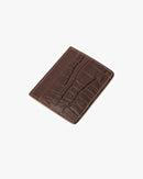 Tarjetero de Cuero Doble Café Caimán Landazuri
