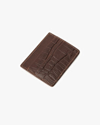 Tarjetero de Cuero Doble Café Caimán Landazuri