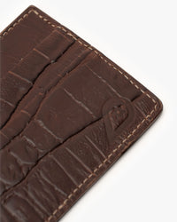 Tarjetero de Cuero Doble Café Caimán Landazuri