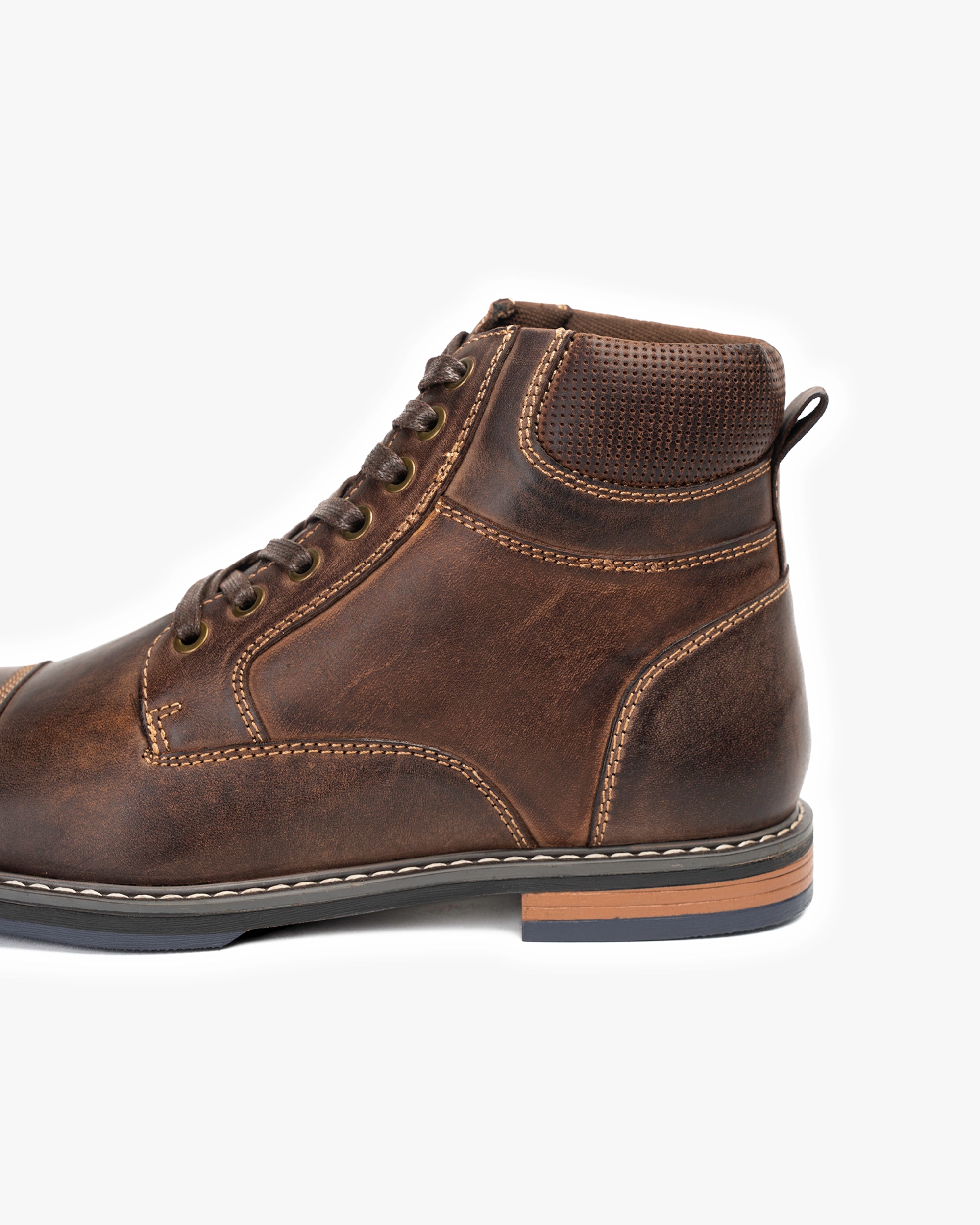 Botín Cuero Hombre Ambros Café Oscuro Zameta